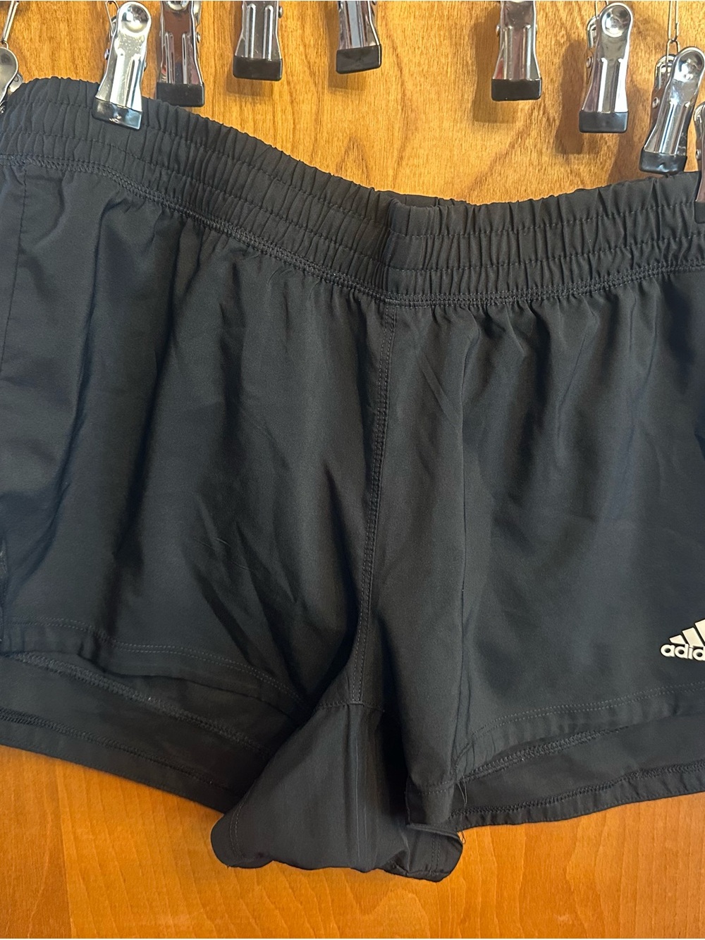 adidas Black Elastic Waist Sports Shorts with Logo Tag